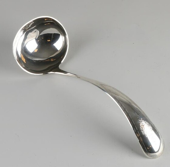 Silver serving spoon, 833/000, with large oval