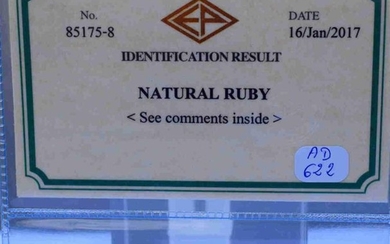Sous certificat un rubis ovale naturel