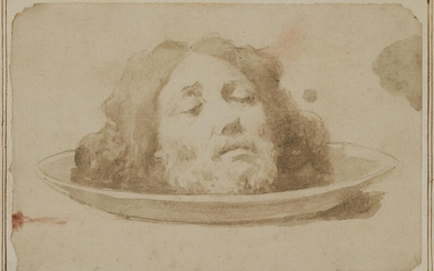 Spanish School, 17th century- Head of Saint John the Baptist on a platter; pen and brown ink and brown wash on laid paper, 13.7 x 20.8 cm. Provenance: Anon. sale, Sotheby's, London, 18 April 1996, lot 240.; The estate of the late designer Anthony...
