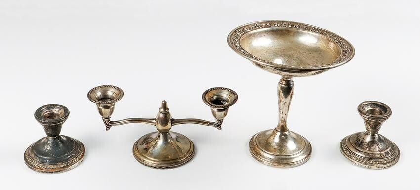 Sterling Weighted Compote, Candlesticks