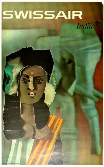 Travel Poster India Swissair Airline