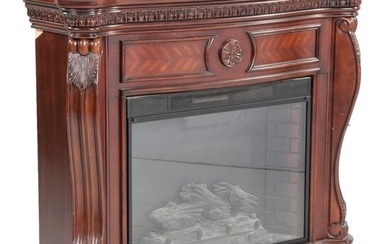 Twin Star Electric Fireplace in Mahogany Case