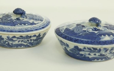 Two Canton Terrapin Dishes, 19th Century
