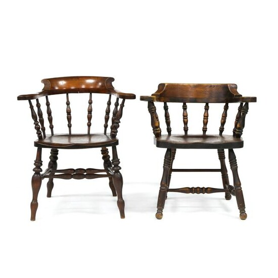 Two English Style Pub Windsor Armchairs