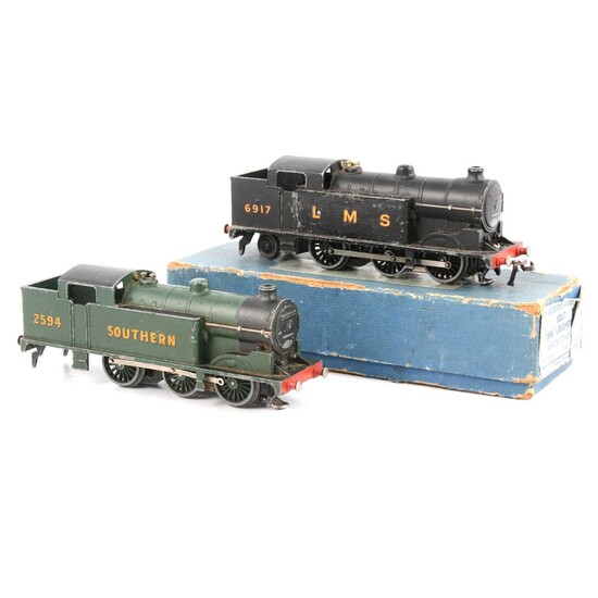 Two Hornby Dublo OO gauge EDL7 railway locomotives, LMS & Southern.