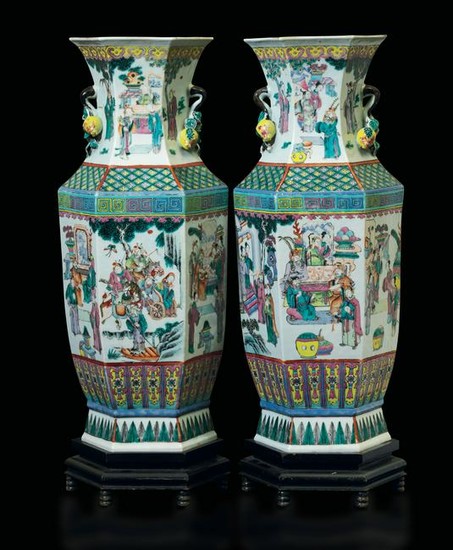 Two Pink Family vases, China, Qing Dynasty