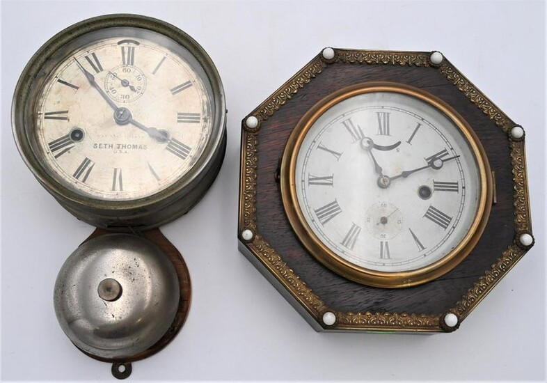 Two Wall Clocks, to include Seth Thomas day lever ships