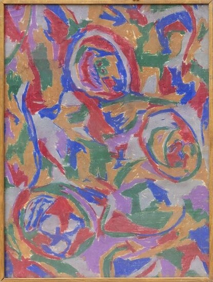 Unknown Artist, Swirled Composition, Pastel on Paper