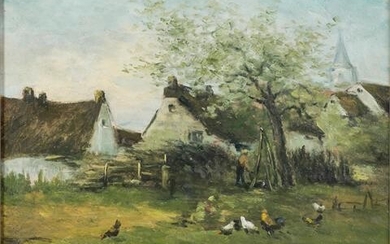 LEEMPUTTEN, CORNELIS VAN (1841-1902) "Federvieh am Gehöft"