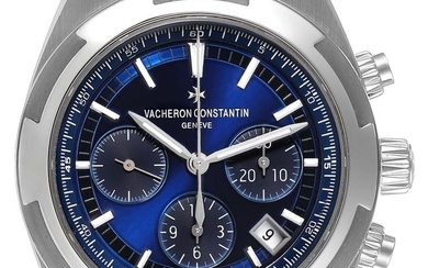 Vacheron Constantin Overseas Blue Dial Chronograph Mens Watch 5500V Box Card