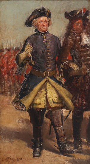 Vilhelm Rosenstand: A study of a Swedish officer. Signed with monogram. Oil on canvas. 45.5×25.5 cm.