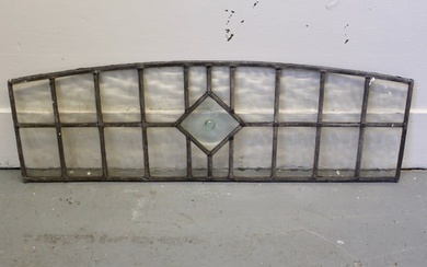 Vintage Arts and Crafts Transom Stained Leaded Glass Panel