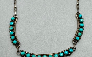 Vintage Dot/Snake Eye Turquoise Necklace