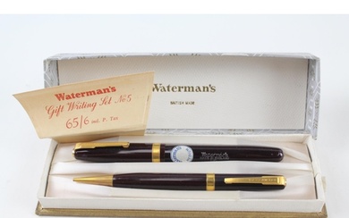 Vintage WATERMAN 515 Burgundy Fountain Pen w/ 14ct Gold Nib,...