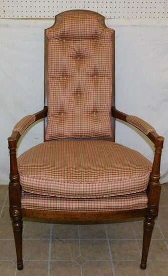 Walnut Upholstered Arm Chair