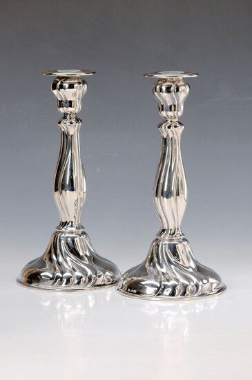 candlestick, Sweden, 800 silver, Baroque style, filled,...