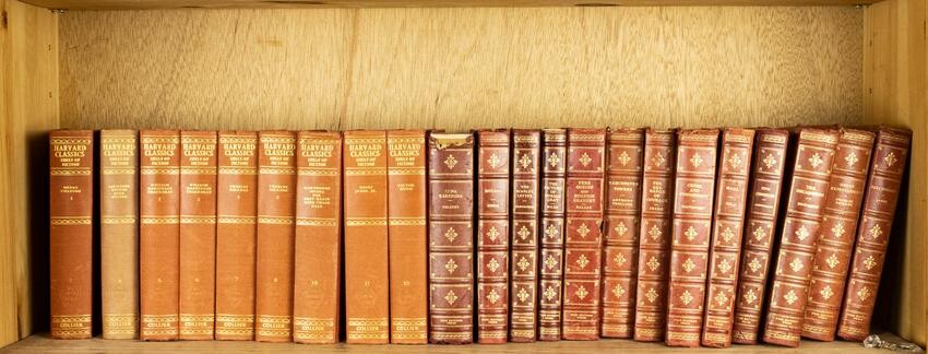 (lot of 21) 9vols 1925 Harvard Classics Shelf of