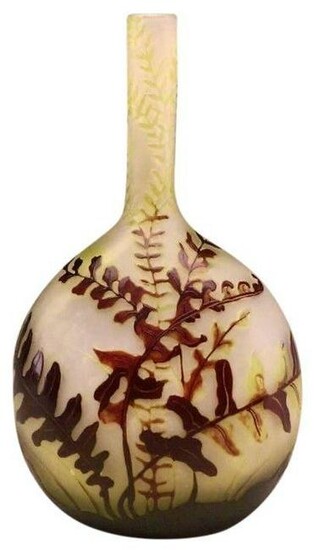 Émile Gallé Cameo Glass Banjo Vase