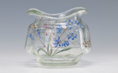 vase, Emile Gallé, around 1890/95, colourless optical...