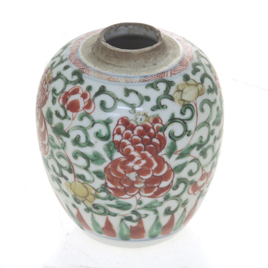 Antique Chinese Porcelain and Enamel Ginger Jar.