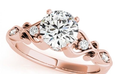 0.65 ctw Certified VS/SI Diamond Antique Ring 14k Rose