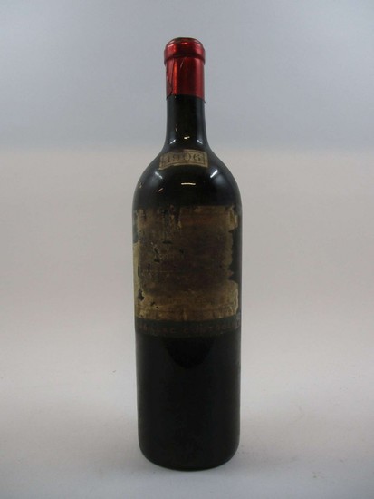 1 bouteille CHÂTEAU LAFITE ROTHSCHILD 1906 1er GC Pauillac (bouteille rebouchée par les Ets Nicolas, étiquette détruite, colerette mill