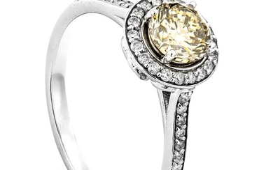 1.02 tcw SI1 Diamond Ring - 14 kt. White gold - Ring - 0.80 ct Diamond - 0.22 ct Diamonds - No Reserve Price