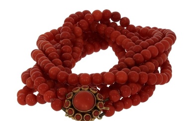 14 kt. Gold - Necklace Blood Coral