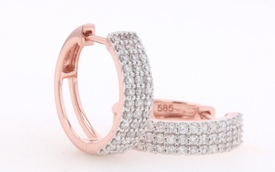 14 kt. Pink gold - Earrings - 0.53 ct Diamond