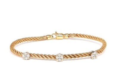 14 kt. Yellow gold - Bracelet - 0.24 ct Diamonds - No Reserve Price