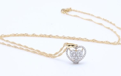 14 kt. Yellow gold - Necklace with pendant - 0.46 ct Diamond