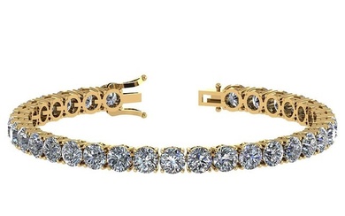 14.85 Ctw SI2/I1 Diamond Ladies Fashion 18K Yellow Gold Tennis Bracelet
