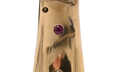 14K Yellow Gold Cigar Cutter Set with Diamond, Ruby, and Sapphire