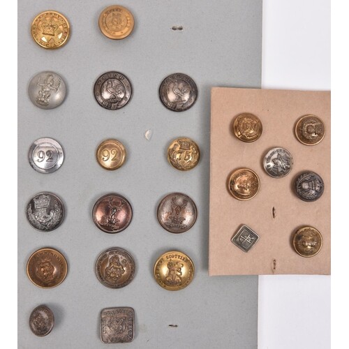 15 Scottish large buttons, including open back silver plated...