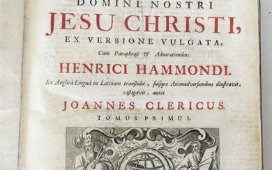 1698 BIBLE NEW TESTAMENT Novum testamentum antique VELLUM BOUND MASSIVE FOILO