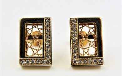 18 kt. Gold - Earrings - 0.28 ct Diamond