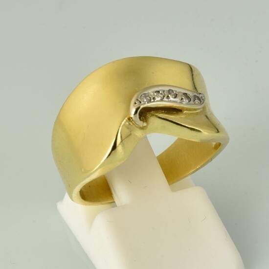 18 kt. Gold - Ring - 0.03 ct Diamond