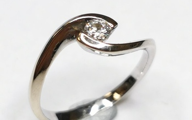 18 kt. Gold - Ring - 0.14 ct Diamond