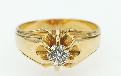 18 kt. Gold, Yellow gold - Ring - 0.39 ct Diamond