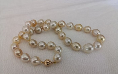 18 kt. Golden south sea pearls, 10-12 mm - Necklace