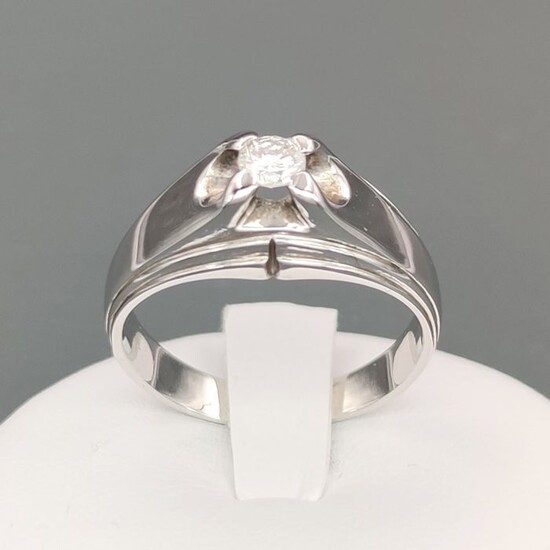 18 kt. White gold - Ring - 0.25 ct Diamond