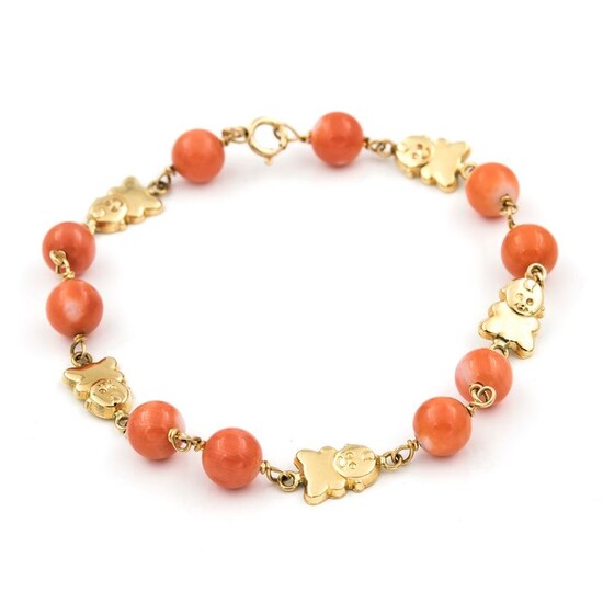 18 kt. Yellow gold - Bracelet Coral