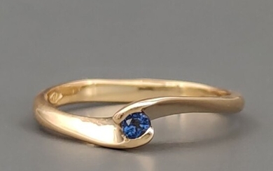 18 kt. Yellow gold - Ring - 0.09 ct Sapphire