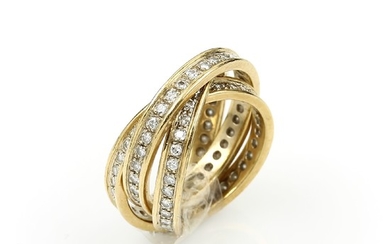 18 kt gold ring-trio with brilliants ,...