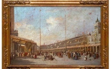 ANONIMOUS, 19th CENTURY View of Piazza San Marco Oil on...