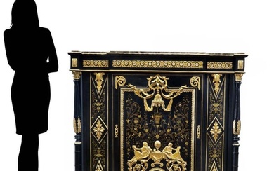 19th C. French Napoleon III Style Mounted Bronze Cabinet