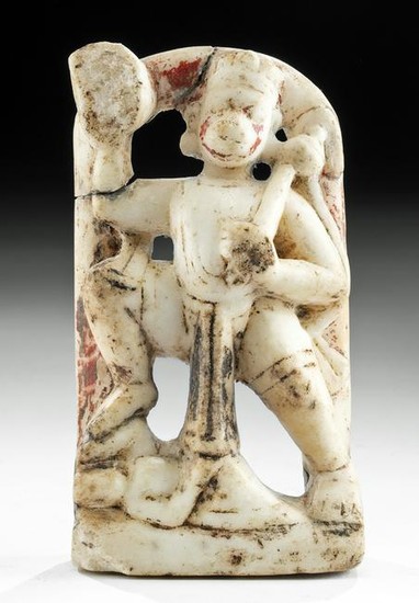 19th C. Indian Alabaster Relief Panel - Hanuman