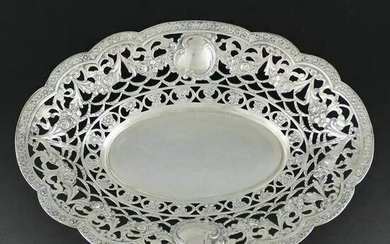 19th century German sterling silver fruit plate