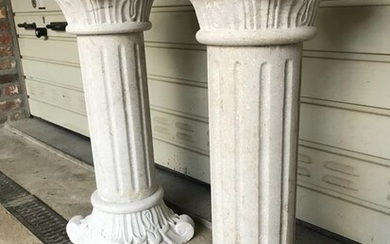 2 marble columns (2) - Marble - 20th century