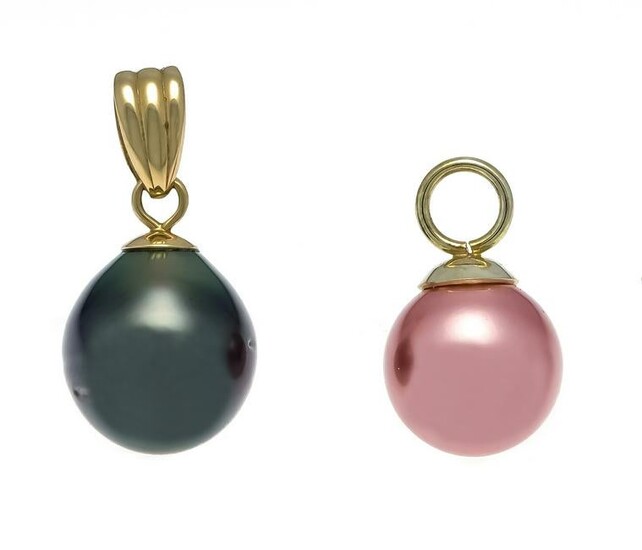 2 pearl pendants GG 585/000 w